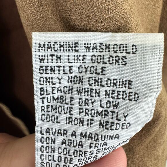 Shelby & Palmer Brown 3/4 Sleeve Cropped Faux Suede Open Blazer Size XL - Picture 4 of 5